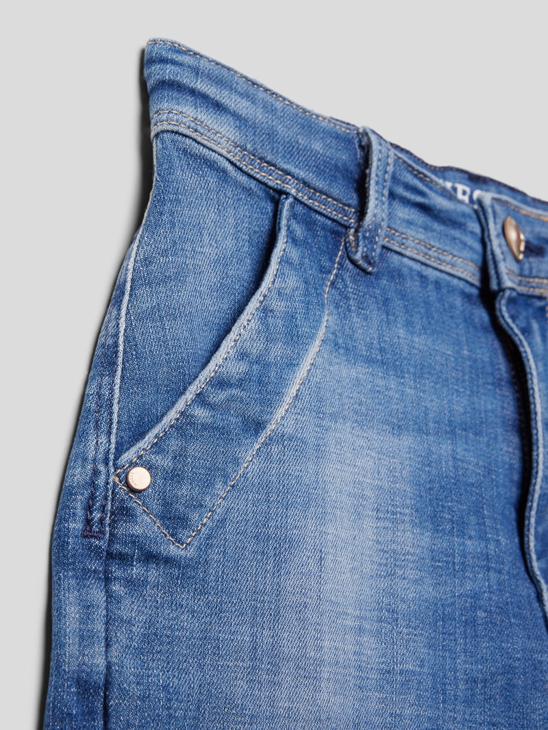 Jeans-Culotte in Denim-Optik mit Label-Details in blau