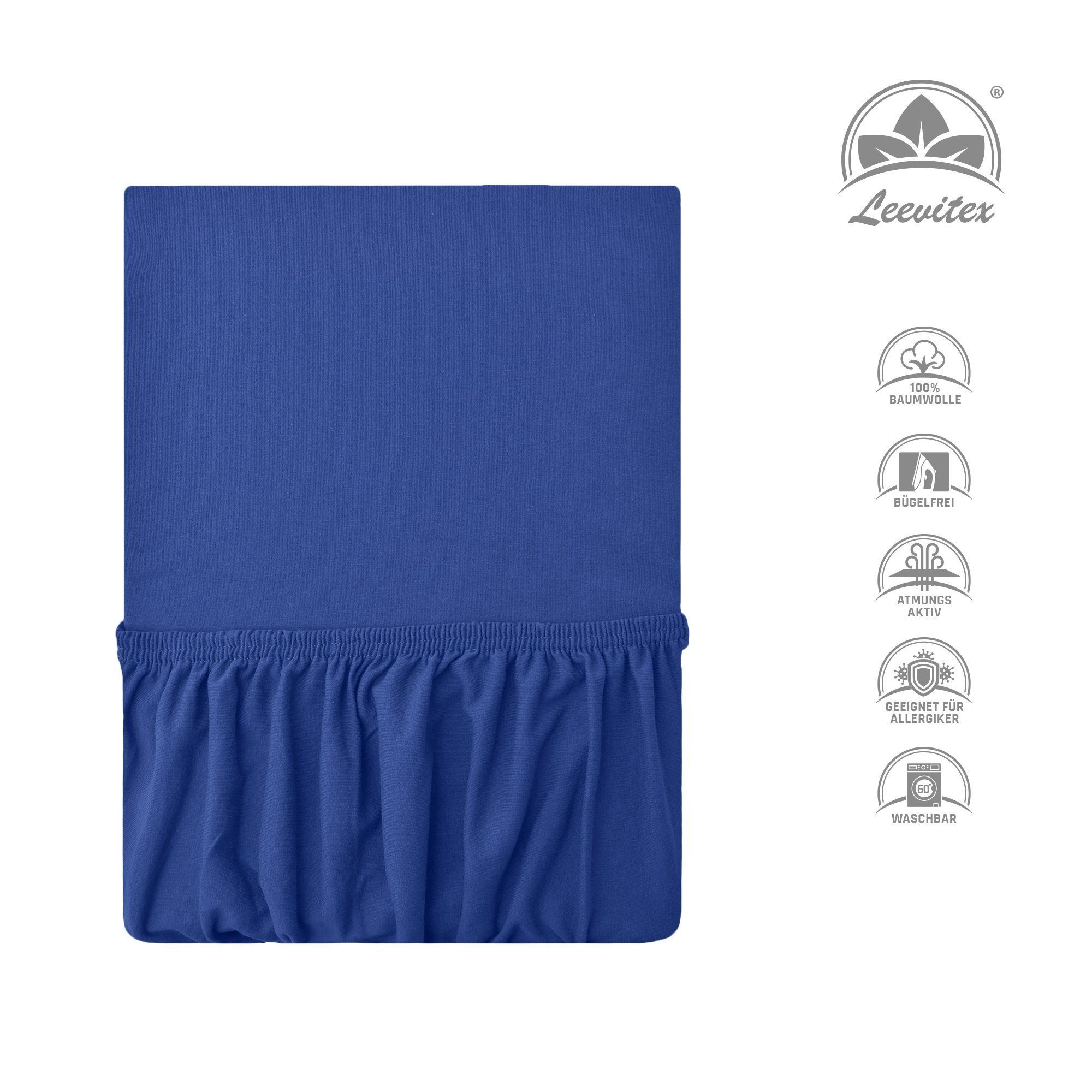Spannbettlaken Spannbettlaken Kinder Spannbettlaken Premium 170 g/m², leevitex®, Gummizug: Rundumgummizug, (1 Stück), schwer & blickdicht, 100% Baumwolle, 70 x 140 cm