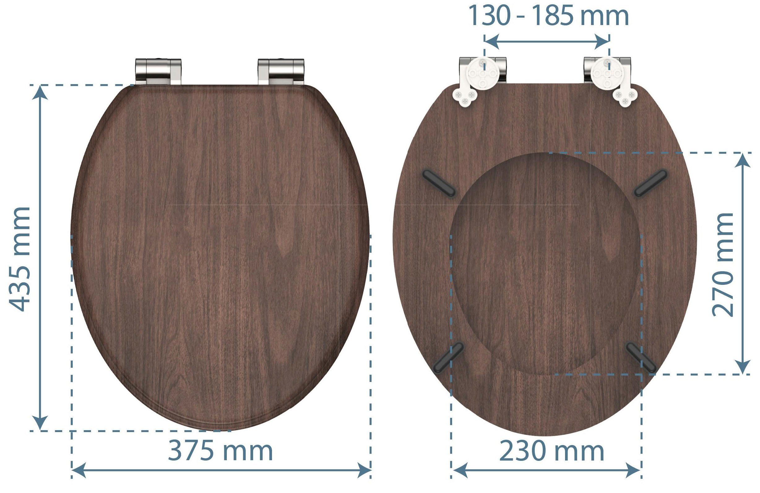 Schütte WC-Sitz DARK WOOD, mit Absenkautomatik und MDF-Holzkern