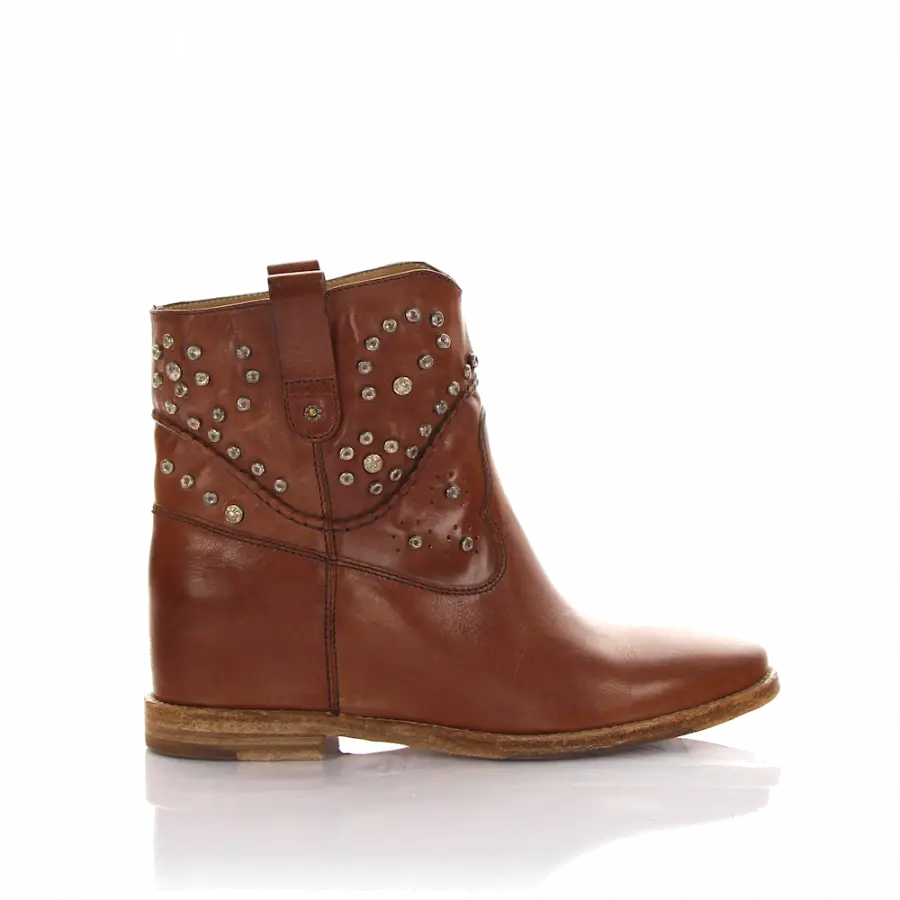 Rossano Bisconti - Stiefeletten Kalbsleder Nieten braun - braun