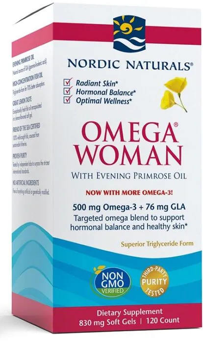 Nordic Naturals Omega Woman 500 mg, dodatak prehrani s omega-3 masnim kiselinama, kapsule