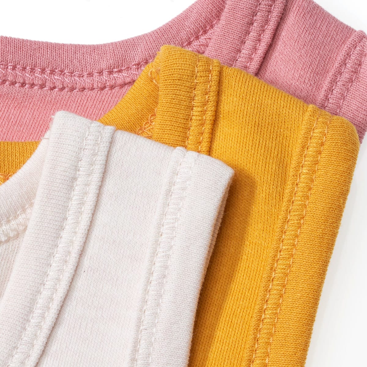 Bodys Ärmellos, rosa + gelb + beige, Gr. 98/104