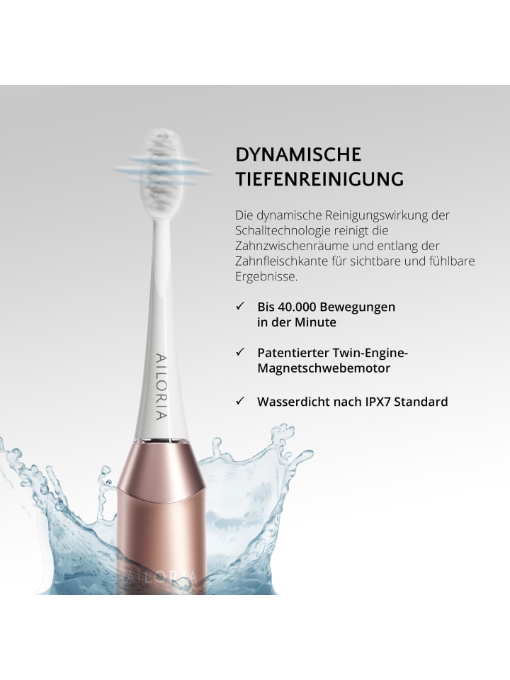 Ailoria SHINE BRIGHT USB-Schallzahnbürste Limited Edition in roségold günstig kaufen onesize
