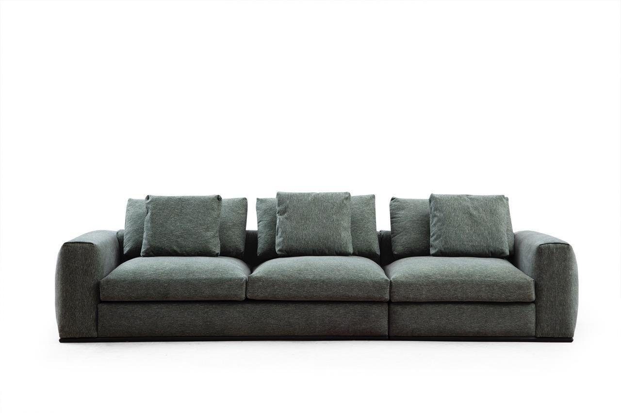 JVmoebel 3-Sitzer Wohnzimmer Sofa 3 Sitzer Polster Sofas Design Holz Textil neu Modern, 1 Teile, Made in Europa