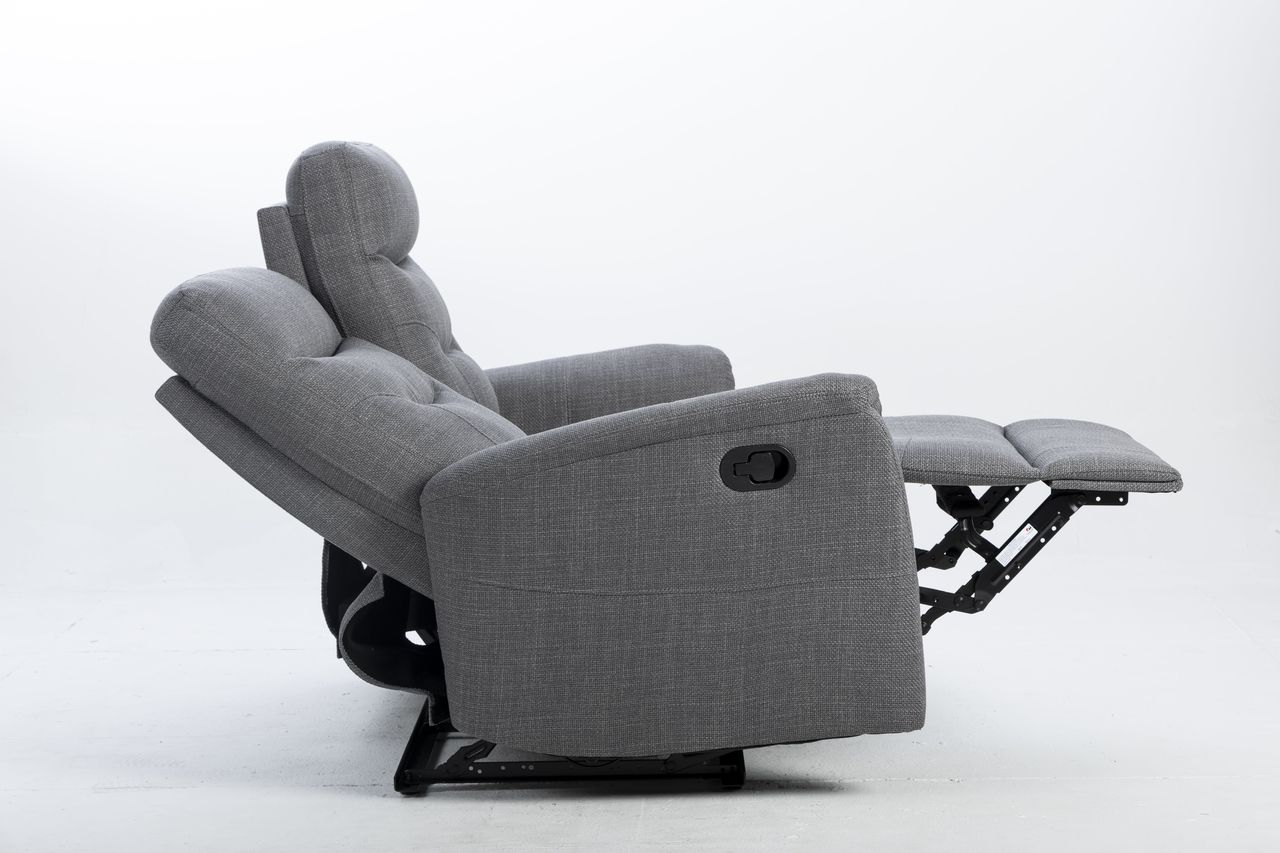 Happy Home Couchgarnitur Set Sofaset Sitzgarnitur 3tlg. mit 5 Relaxfunktionen gepolstert grau
