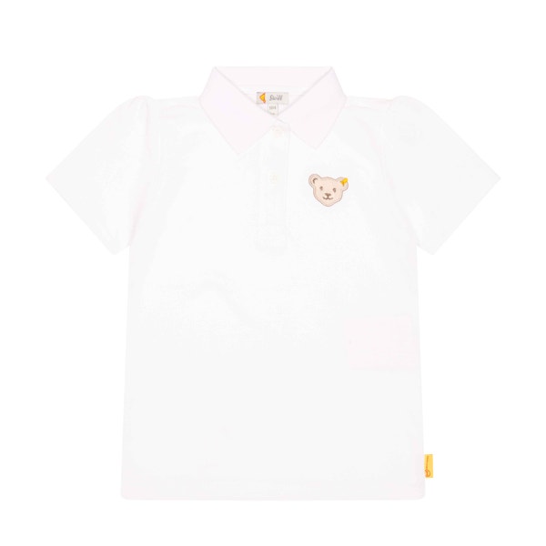 Poloshirt kurzarm, weiß für Mädchen