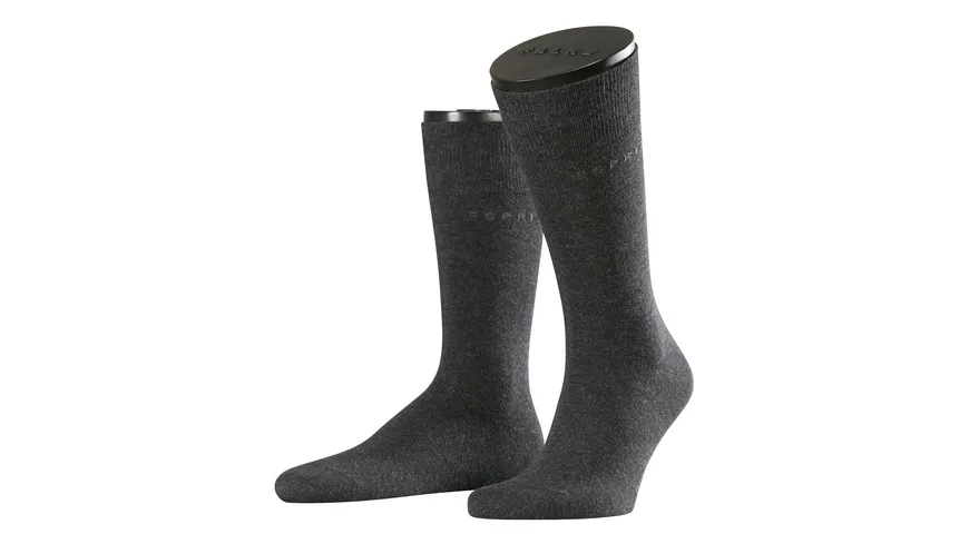 ESPRIT Herren Socken Basic Uni 2er Pack anthra.mel