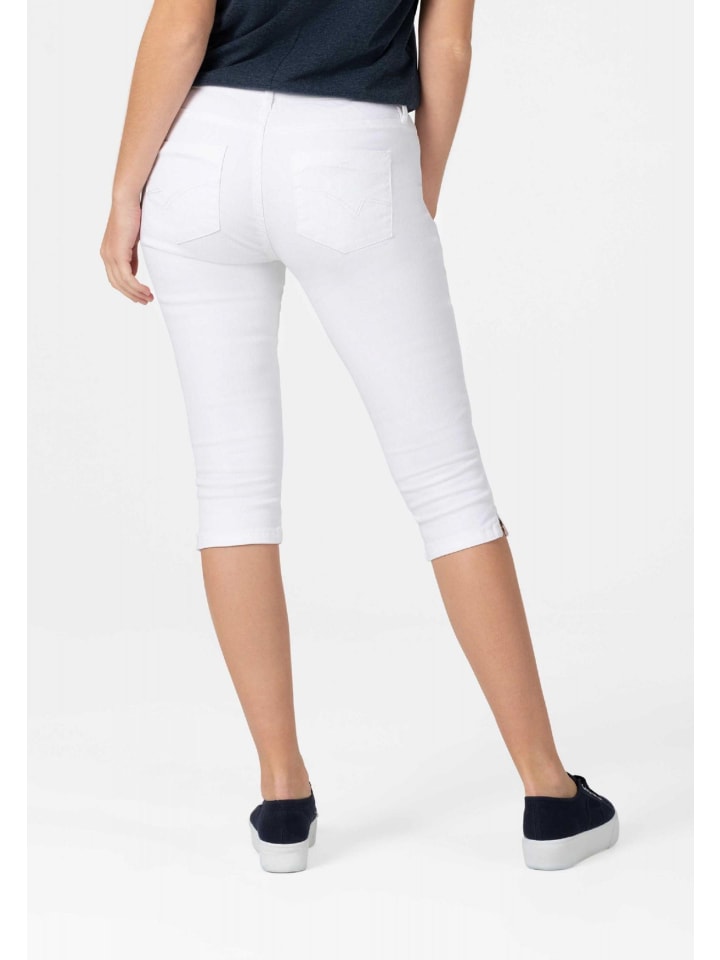 Timezone Capri Denim Jeans Shorts Kurze Bermuda Tight AleenaTZ 3/4 in Weiß günstig kaufen