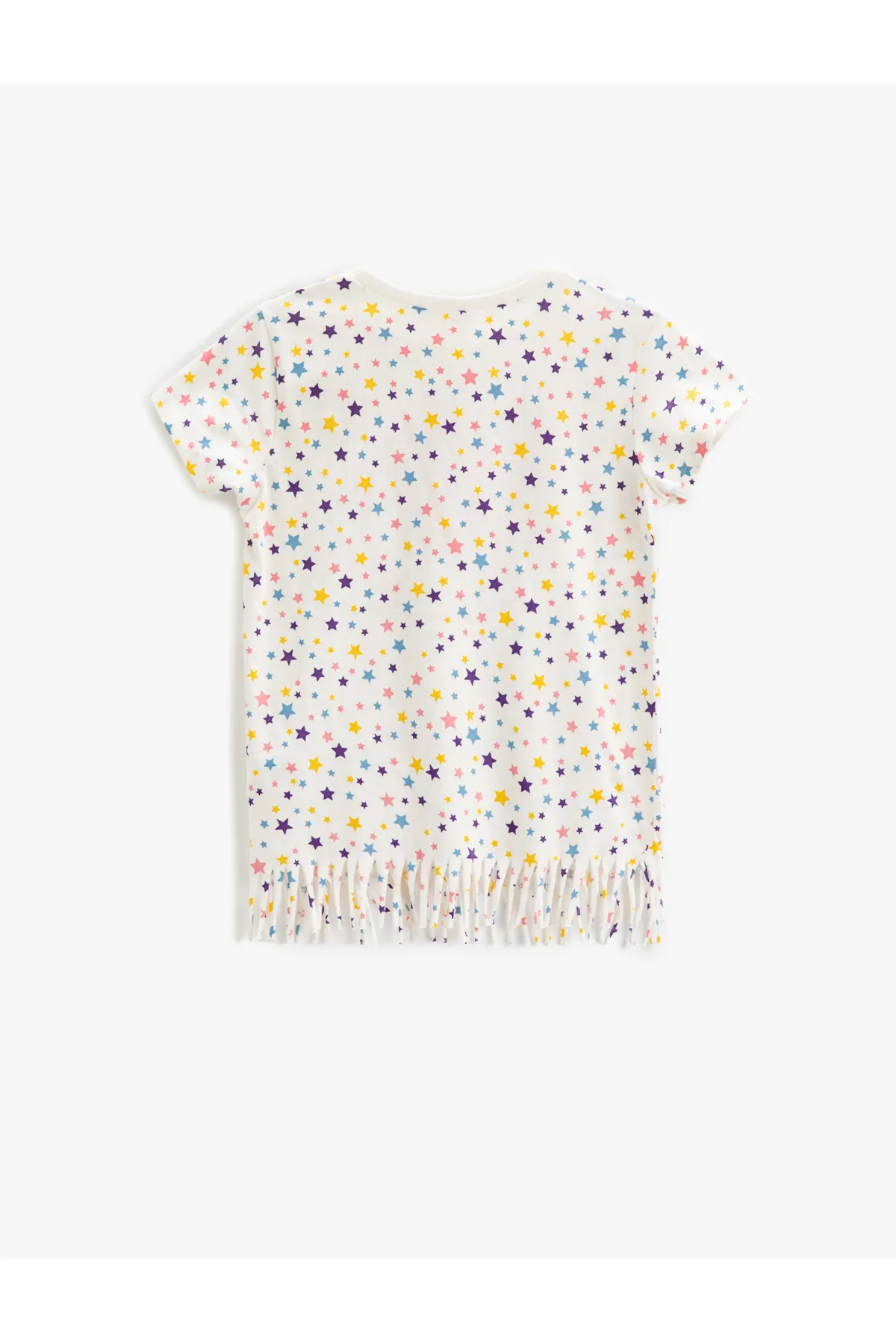 Koton  Kurzärmliges T-Shirt mit Sternmuster und Quasten und Rundhalsausschnitt