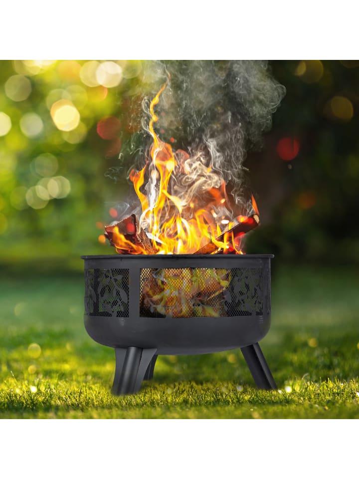 relaxdays Feuerschale in Schwarz - (H)60 x Ø 60 cm günstig kaufen onesize
