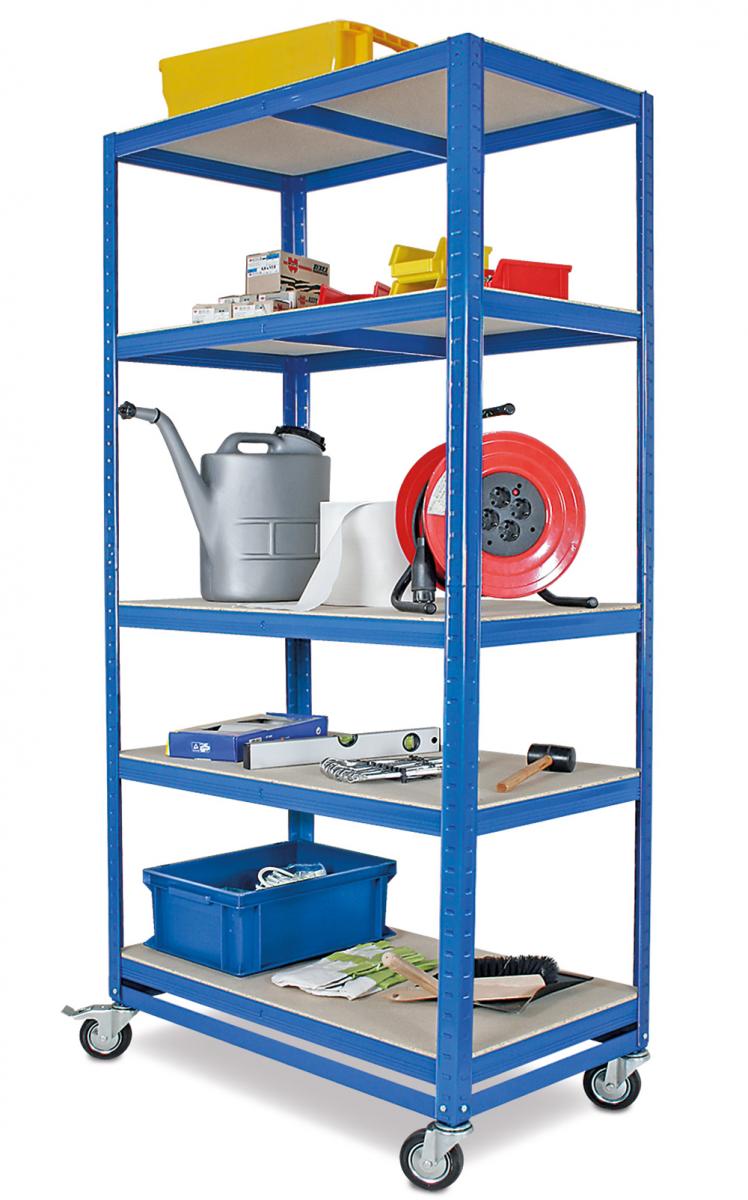 BRB Kommissionier-Etagenwagen mit 5 Ebenen, blau