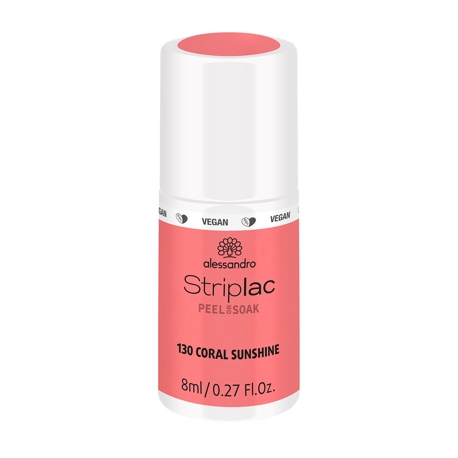 Alessandro Striplac Peel or Soak Vernis Semi-permanent - 130 Coral Sunshine