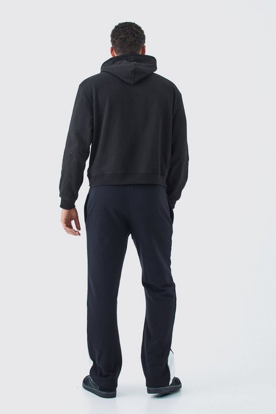 Kastiger Hoodie mit Applikation