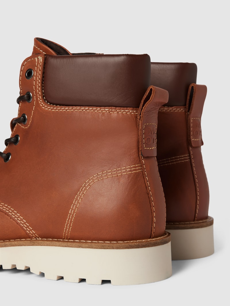 Boots mit Label-Details Modell 'JACK' in cognac