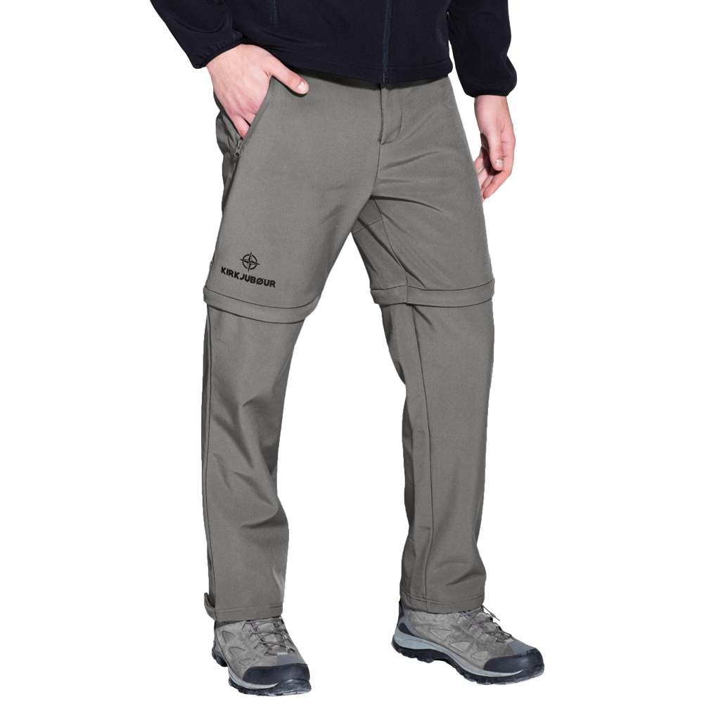 KIRKJUBØUR® Zip-Off Herren 2-in-1 Trekking Wanderhose grau