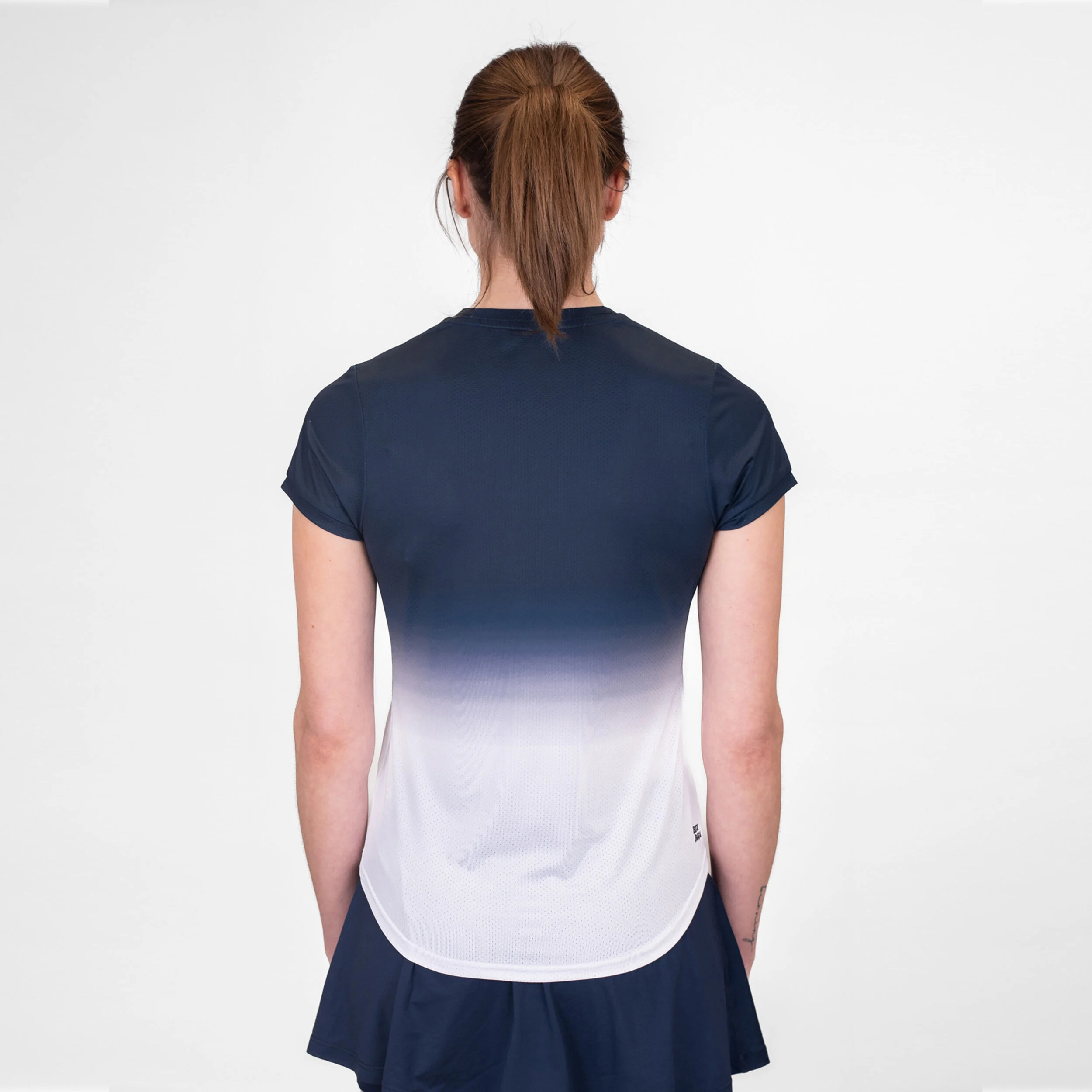 Crew Gradiant T-Shirt Damen - Dunkelblau, Weiß