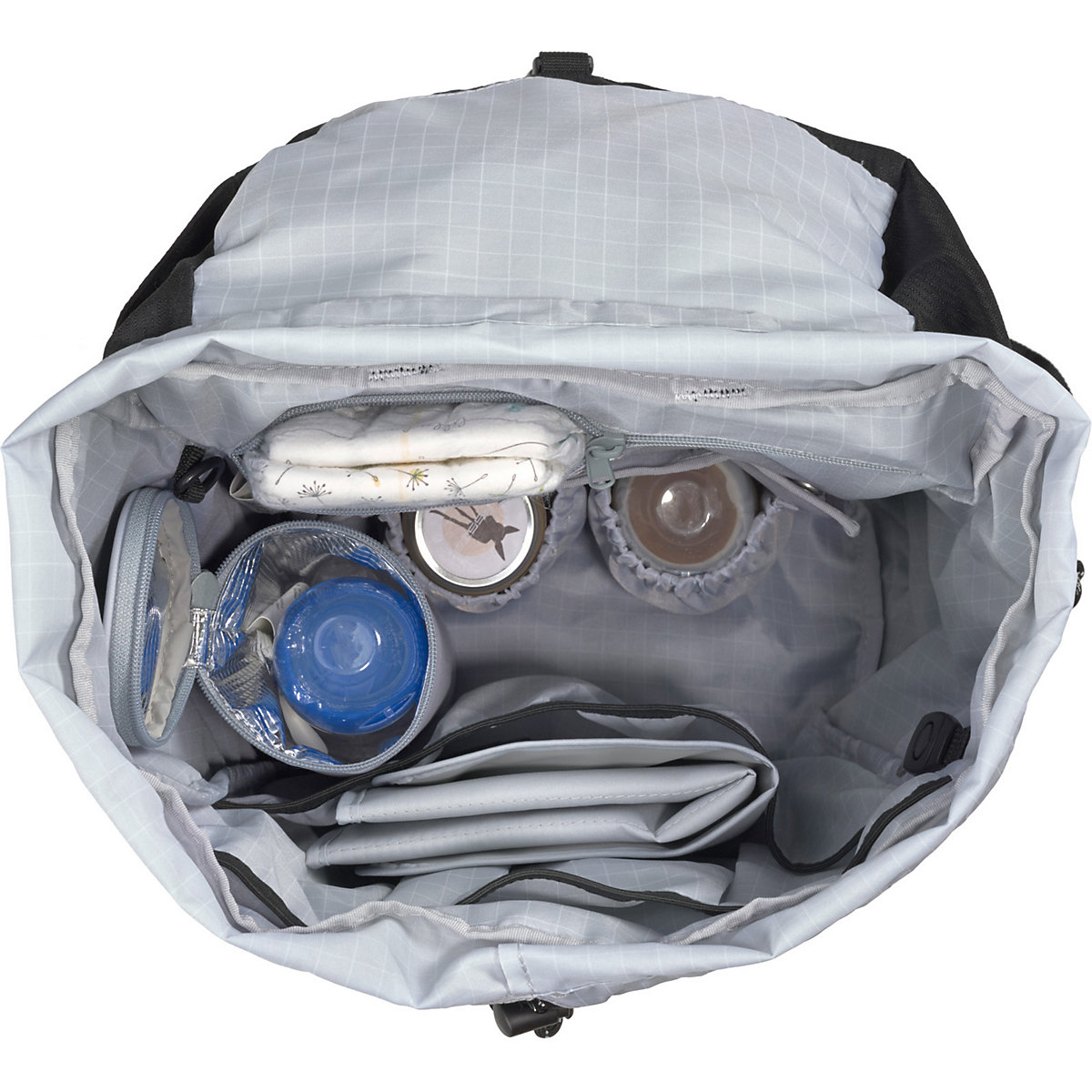 Wickelrucksack Outdoor schwarz, inkl. Zubehör & Wickelunterlage
