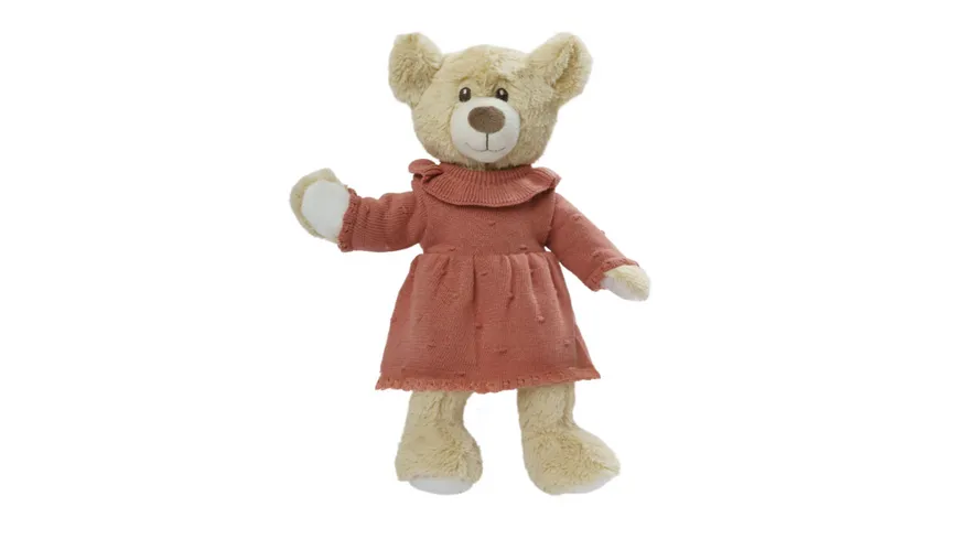 Heless - Puppen-Strickkleid aus 100 % Bio-Baumwolle, pfirsich, Gr. 28-35 cm