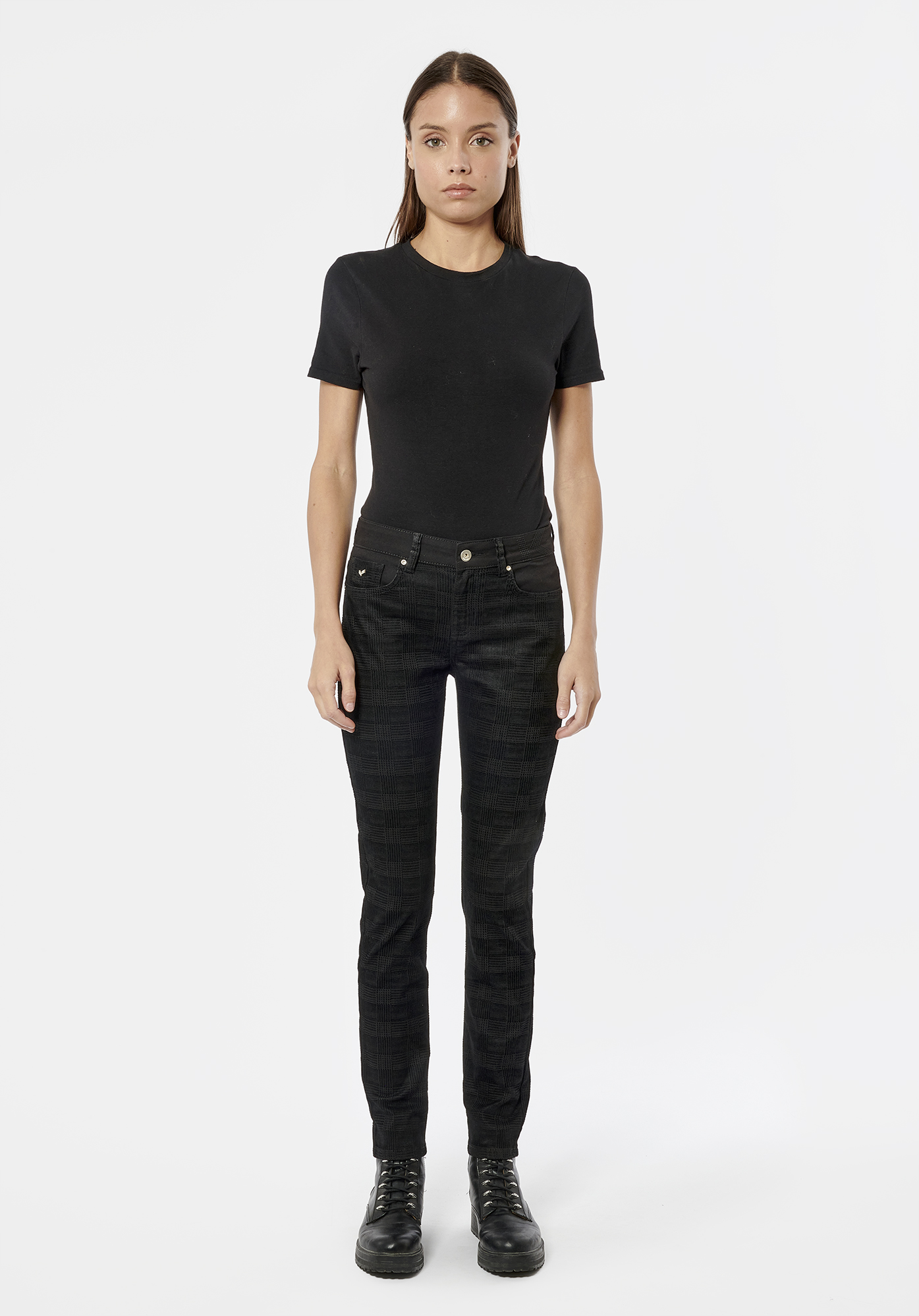 CAMIE  Jean slim noir femme