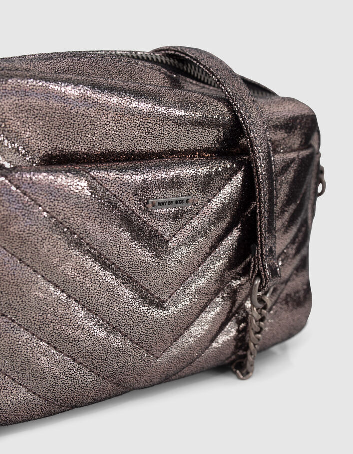 Sac à main gris métallisé fille