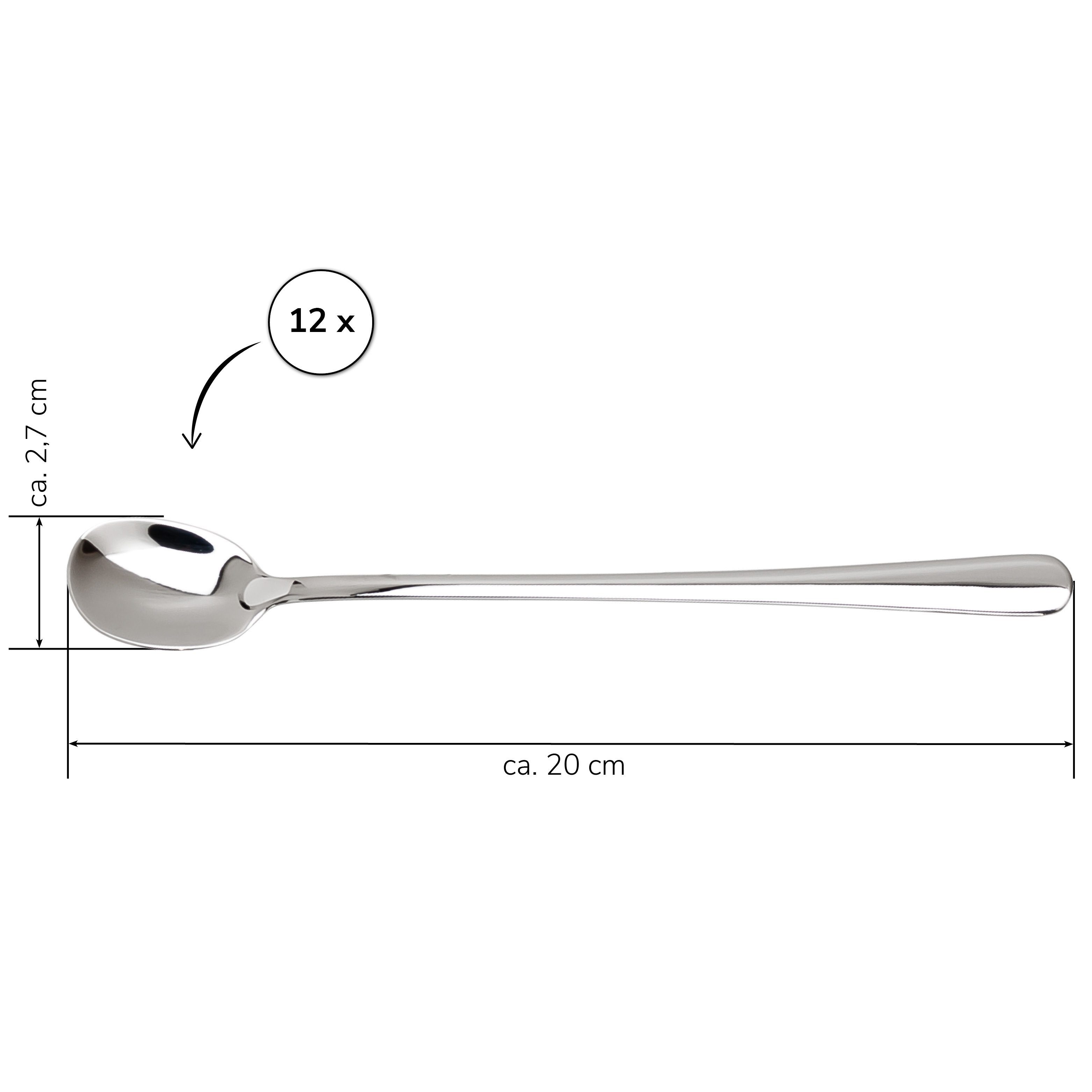 bremermann Besteck-Set bremermann Longdrinklöffel 12er-Set // 20 cm Edelstahl poliert