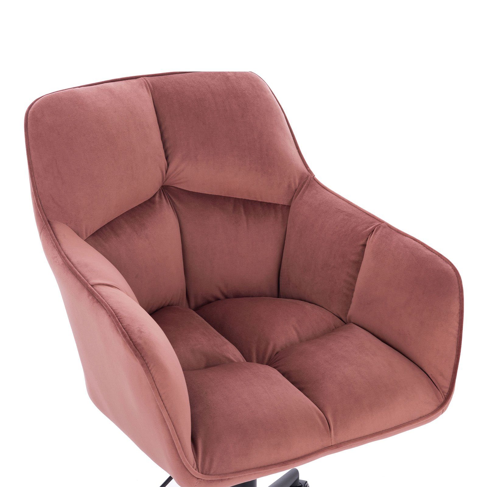 SVITA Schreibtischstuhl JERRY (1 St), Schminkstuhl, Drehsessel, höhenverstellbar, gepolstert, Samt, Alt-Rosa