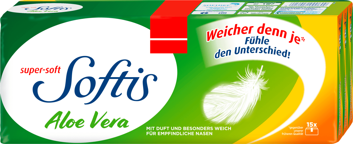 Taschentücher super-soft Aloe Vera (15x9 St), 135 St
