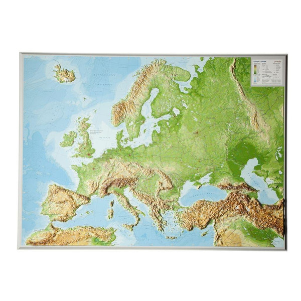 Reliefkarte Europa Gross 1 : 8 000 000 - Karte
