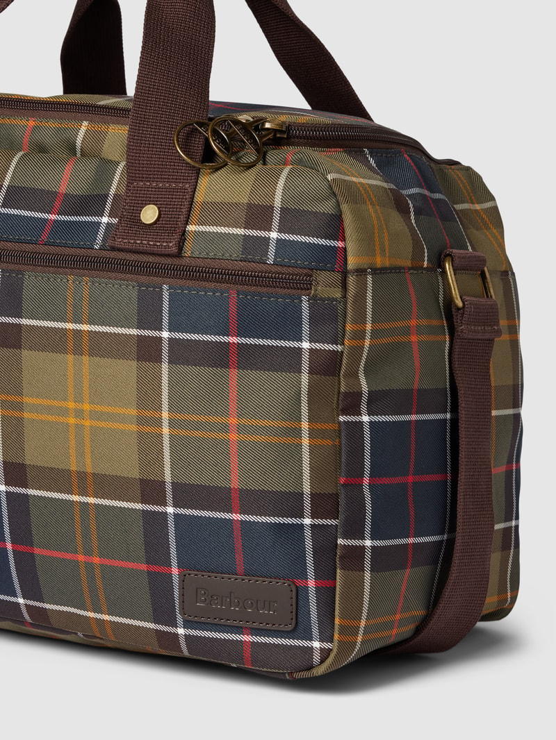 Weekender mit Tartan-Karo in olivgrün