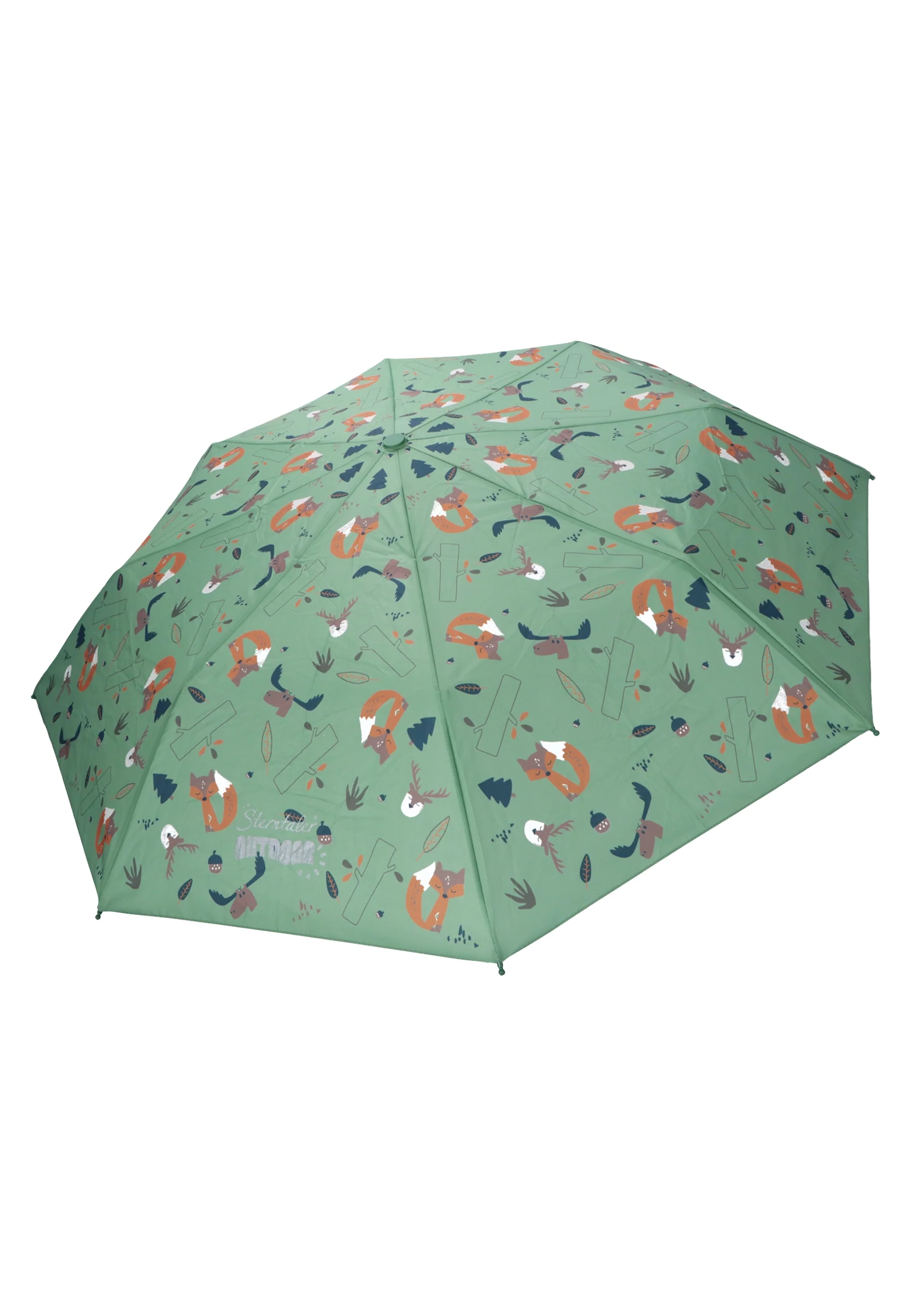 Taschenschirm Waldtiere in Grün
