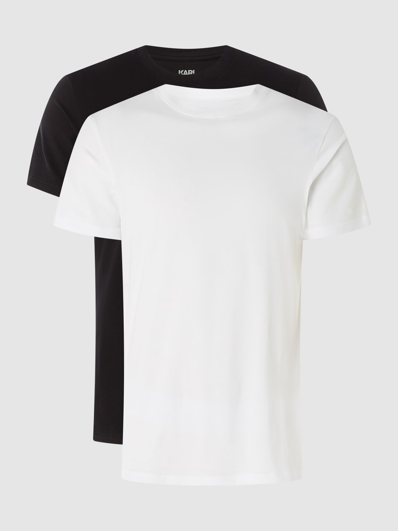 T-Shirt mit Logo im 2er-Pack in weiß