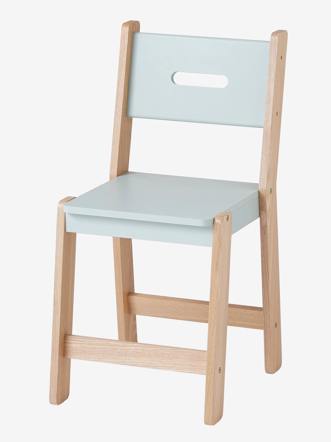 Vertbaudet Kinderstuhl ARCHITEKT JUNIOR, Sitzhöhe 45 cm - aquamarin/natur