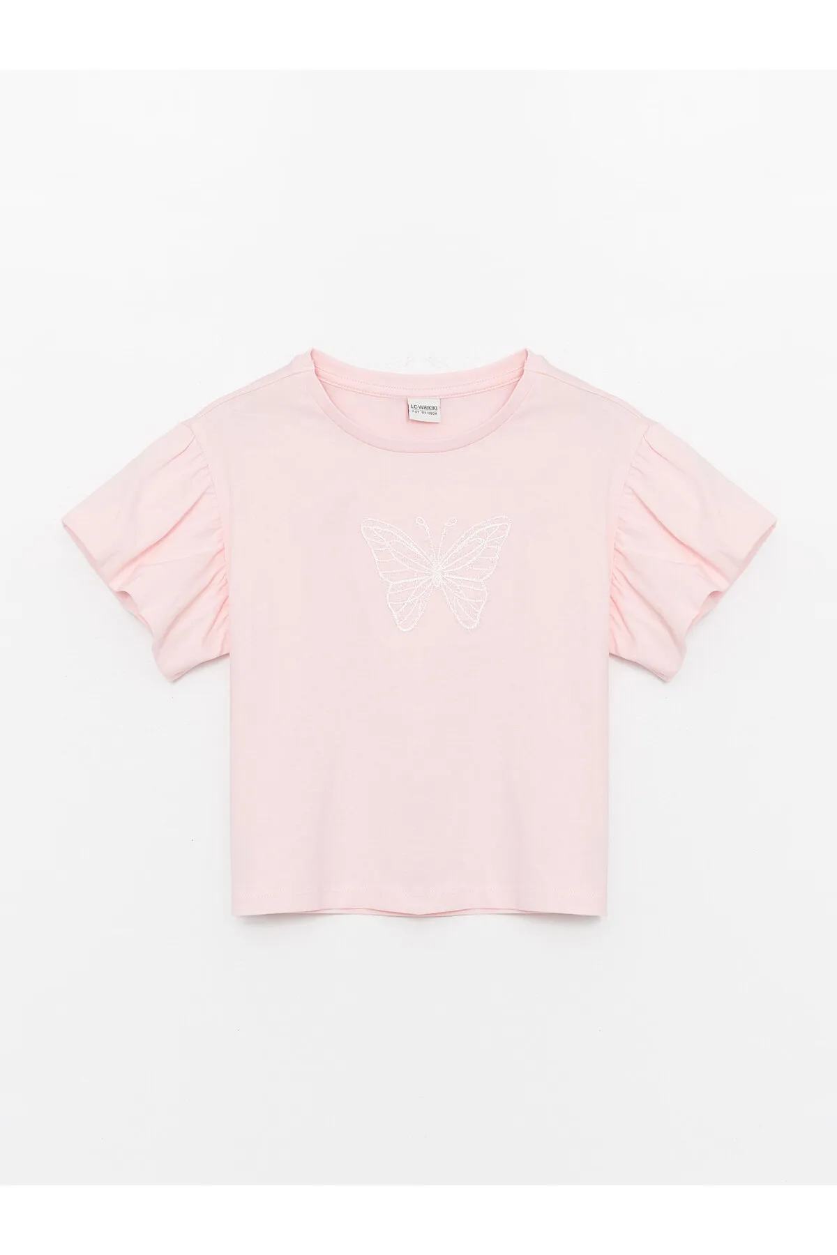 LC Waikiki  Bedrucktes kurzärmliges Mädchen-T-Shirt mit Rundhalsausschnitt