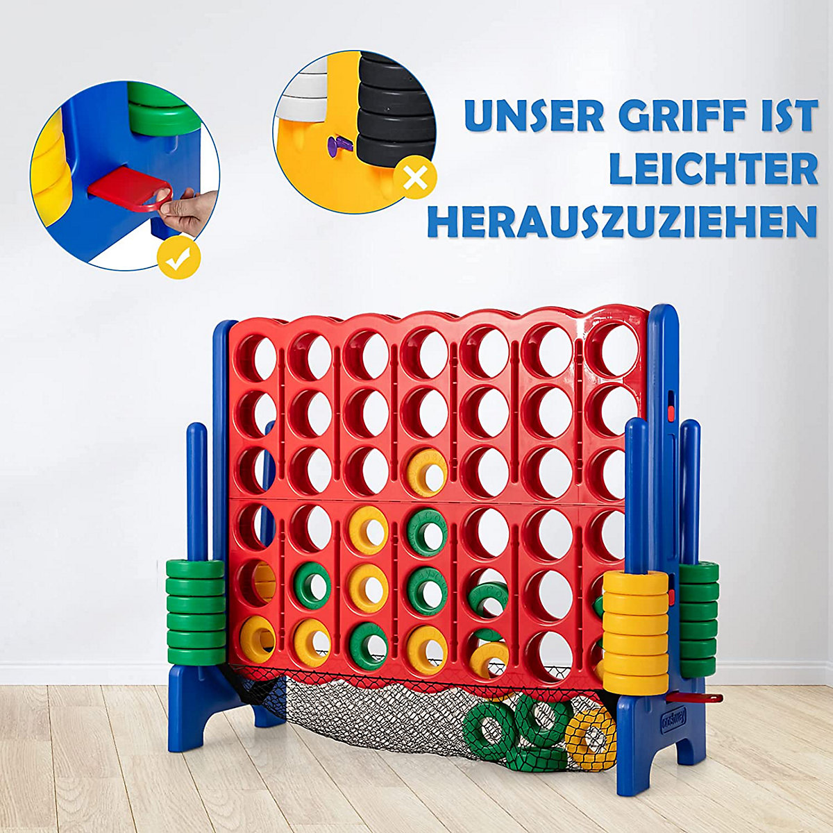 Vier Gewinnt Spielset inkl. 42 Jumbo Ringen