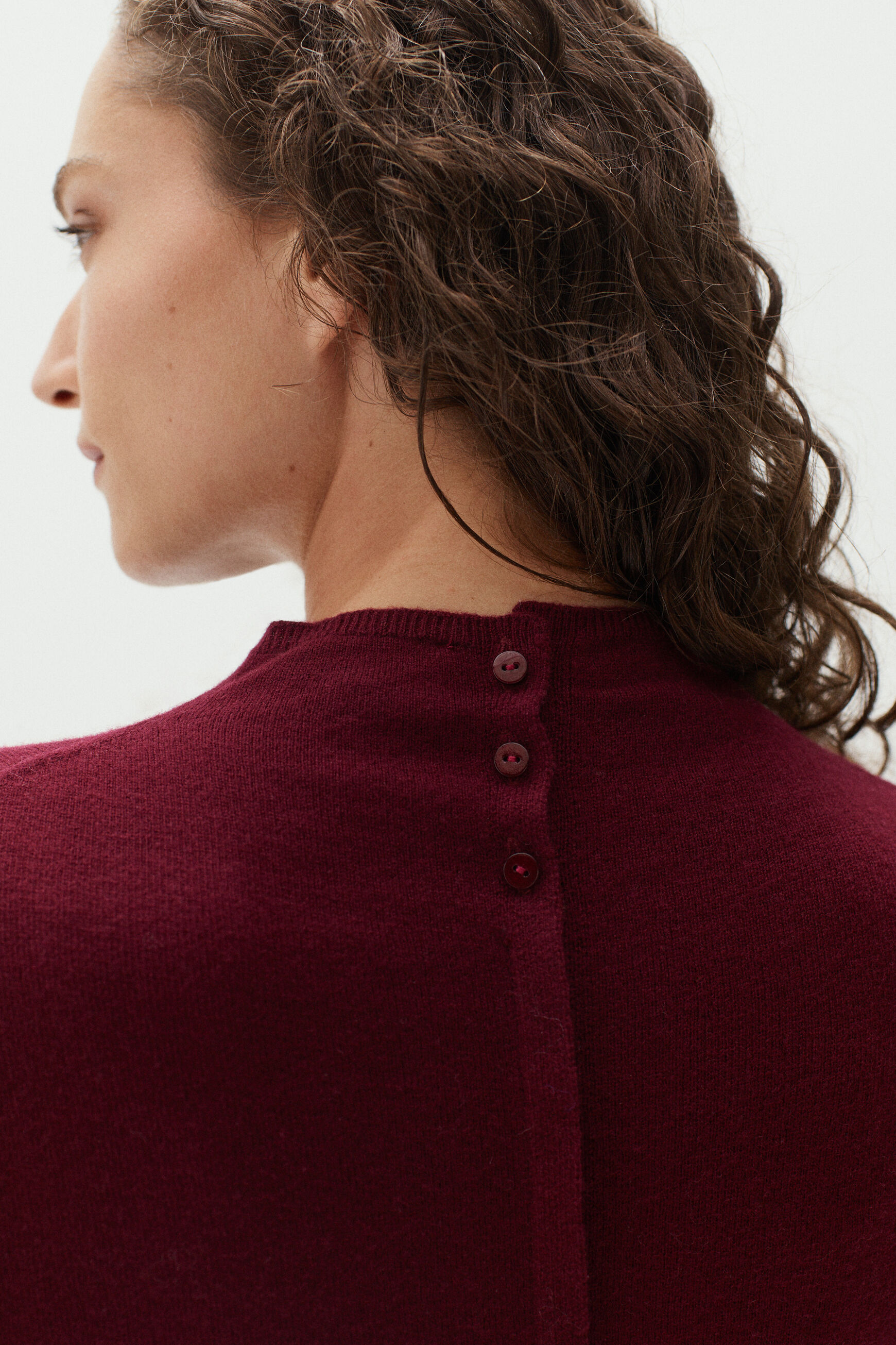 pull vera 100% laine bordeaux femme