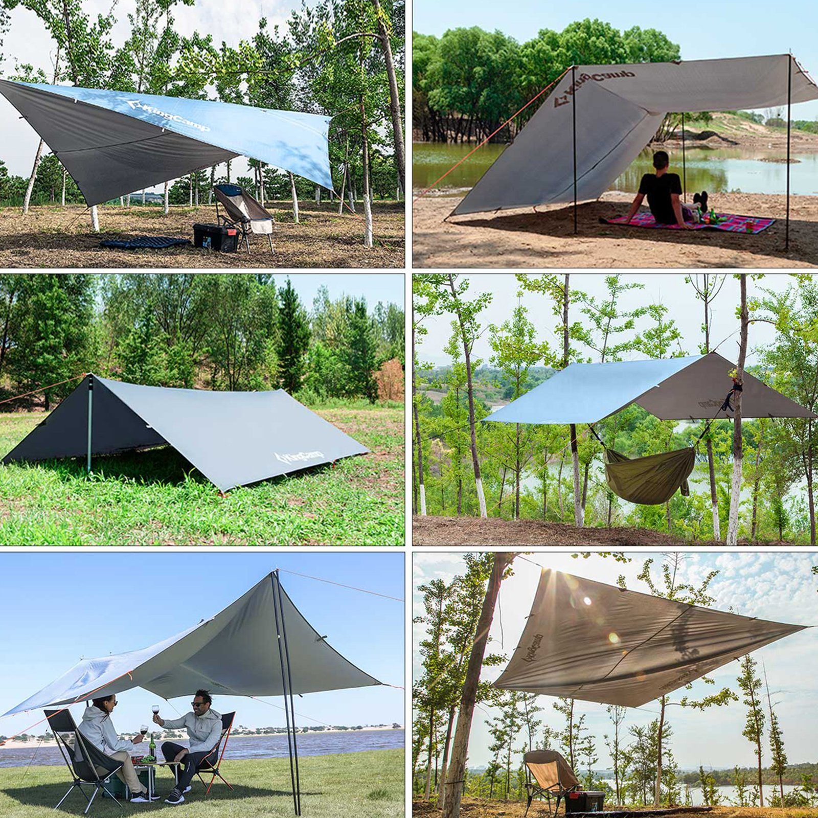 KingCamp Sonnensegel Camping Tarp Bowman Sonnensegel Bus, Zelt Wind Schutz Plane Dach UV 50+