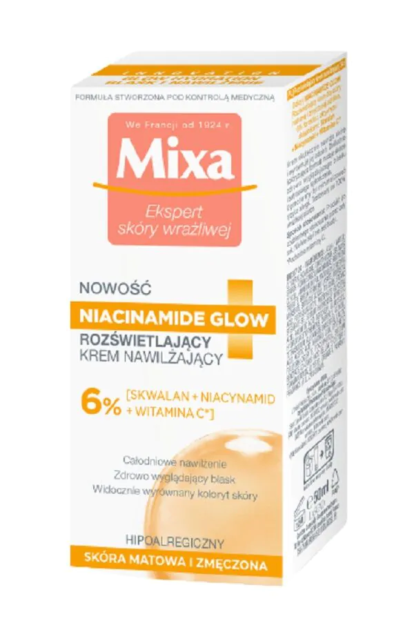 Mixa Niacinamide Glow hidratantna krema za osvjetljavanje s niacinamidom i vitaminom C