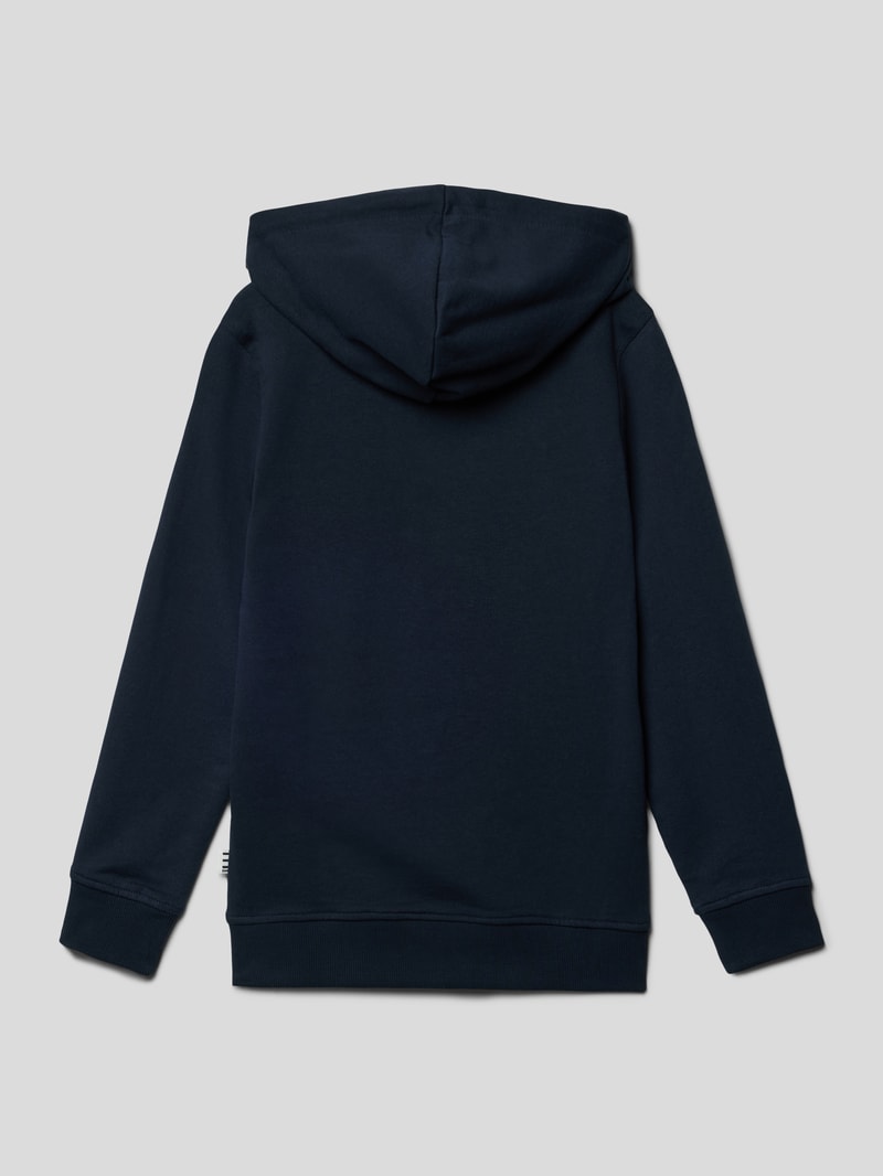 Hoodie mit Label-Print in marineblau