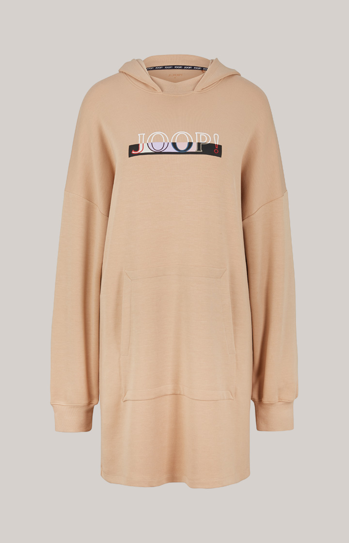 Loungewear Hoodie-Kleid in Beige