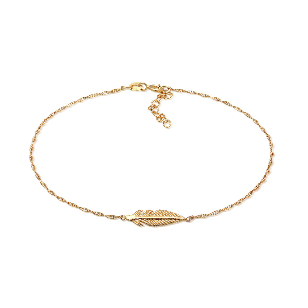 Elli Elli Bracelet de Cheville Femmes bracelet de cheville plume symbole boho en argen Bijoux