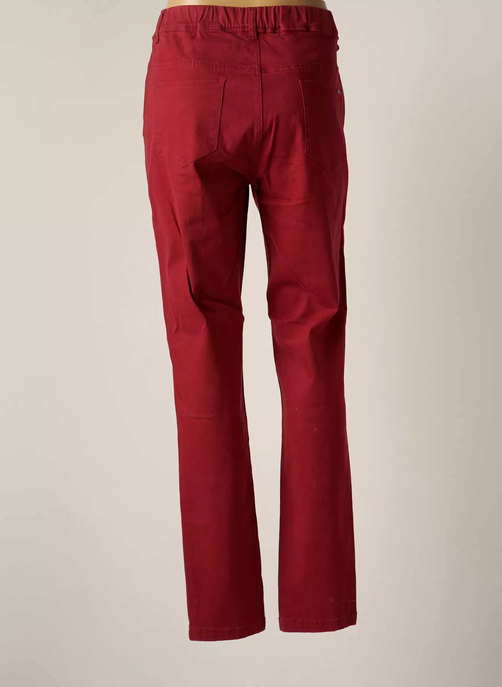 Quatre Vingt Jours Pantalons Droits Femme couleur rouge
