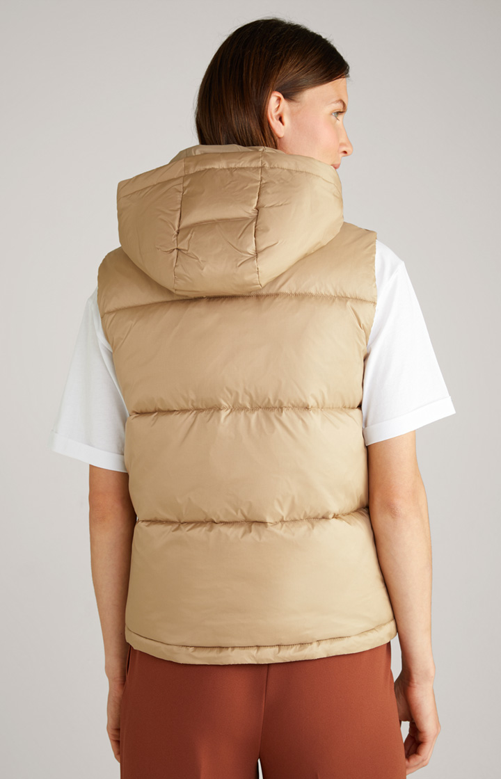 Nylon-Steppweste in Beige