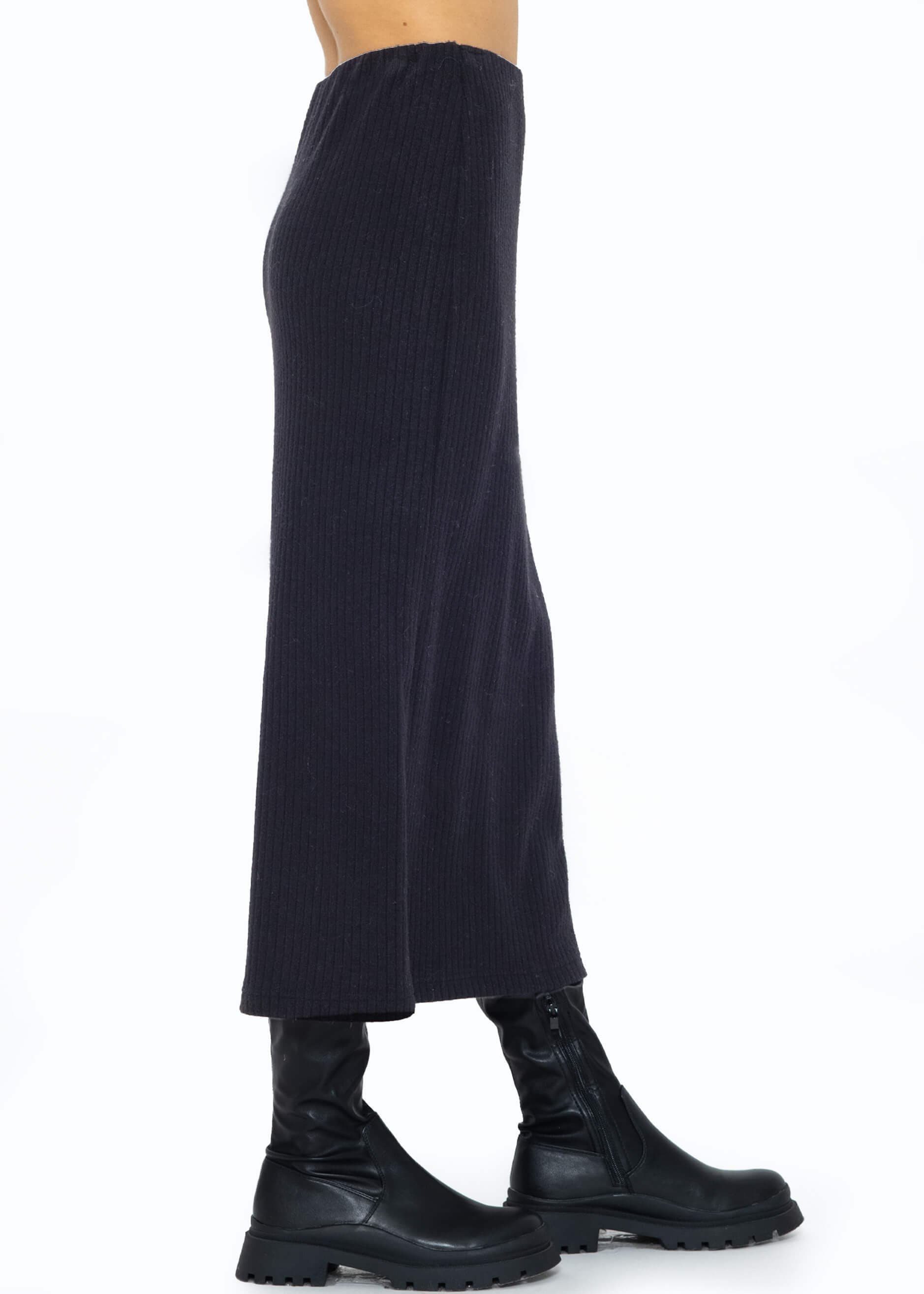 SASSYCLASSY Strickrock Damen Rock lang aus Viskose Highwaist Bleistiftrock Strickrock mit Gummibund Damen Schlauchrock