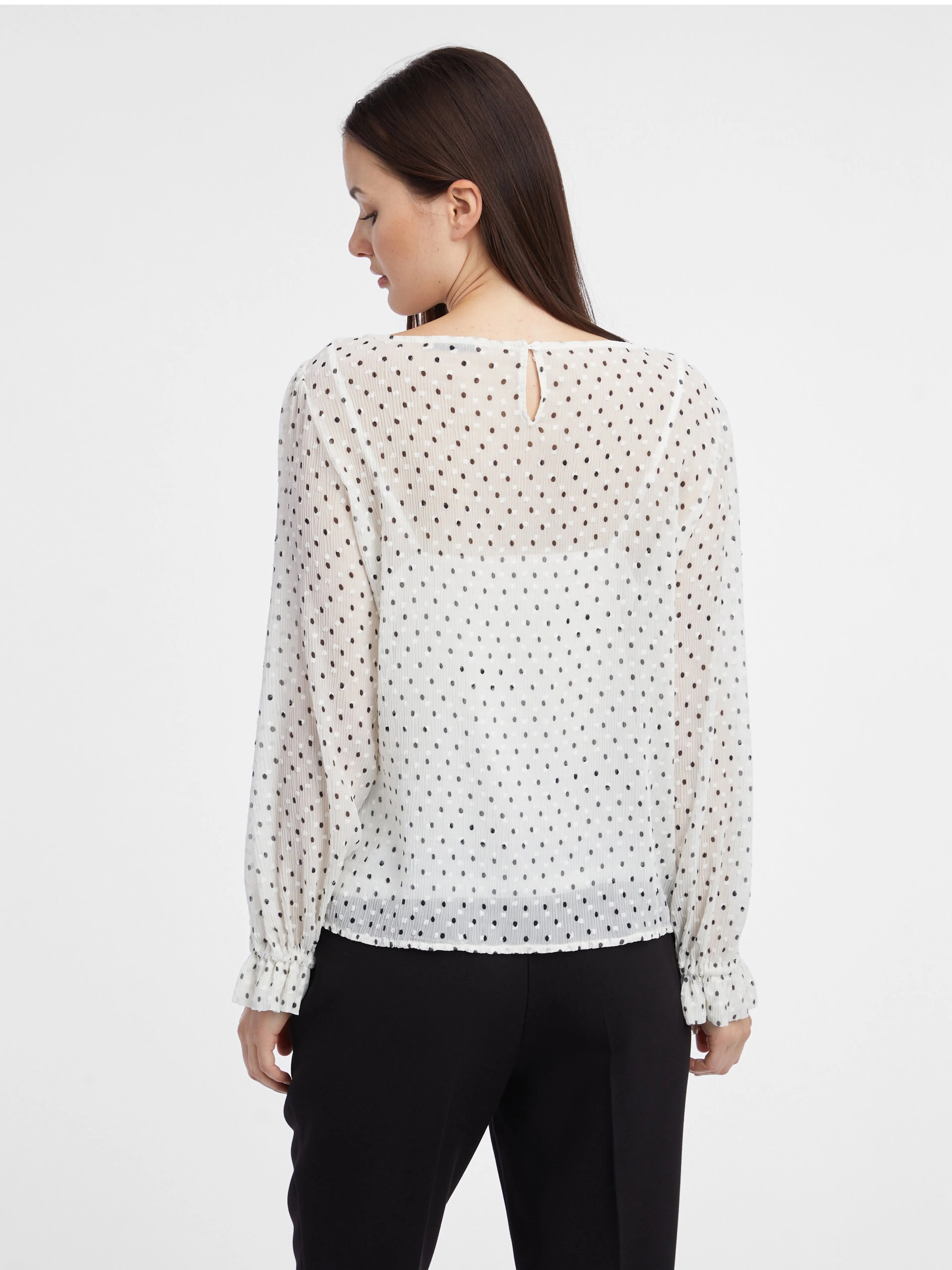 Weiße Damen-Polka-Dot-Bluse ORSAY