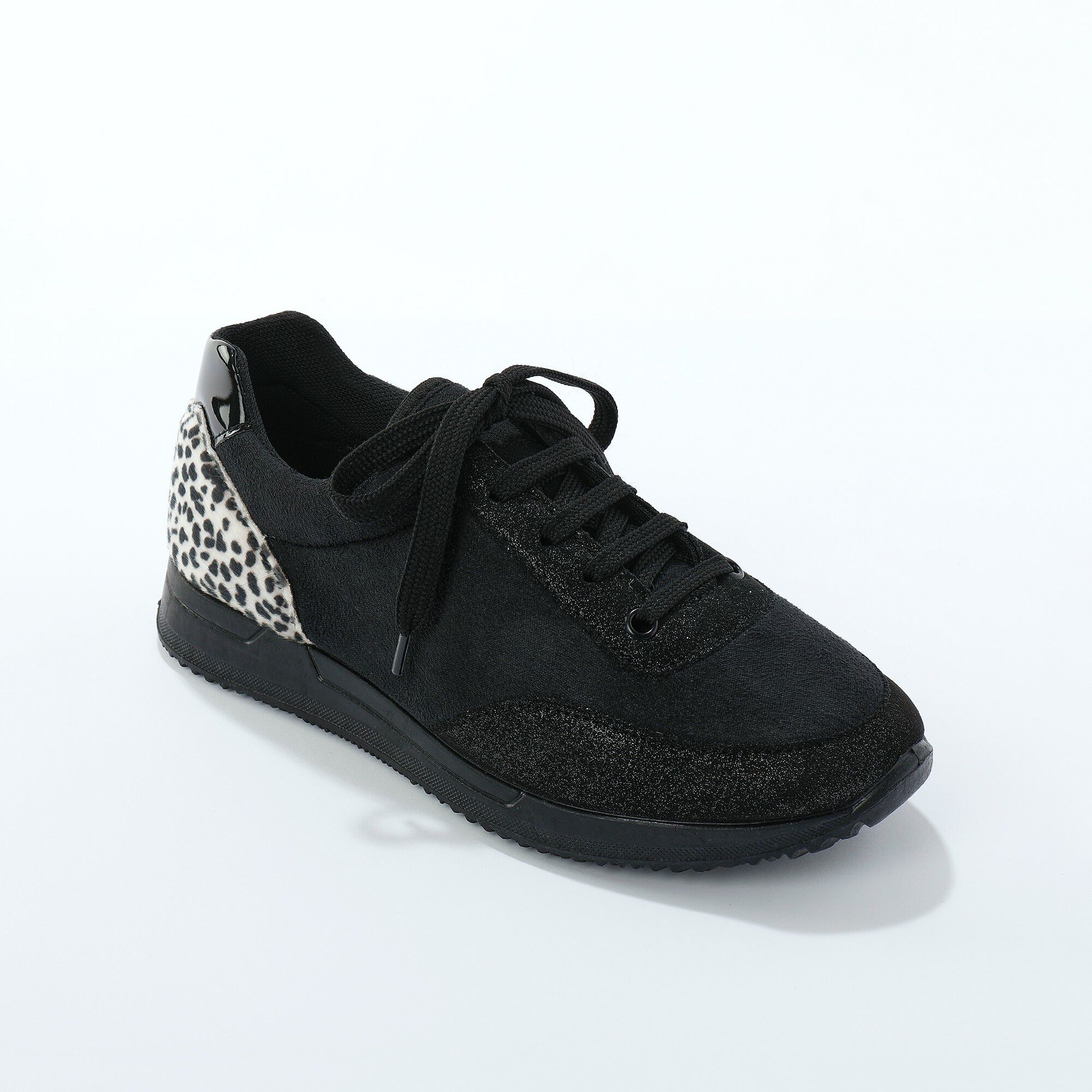 Baskets lacées spécial pieds sensibles en tissu extensible