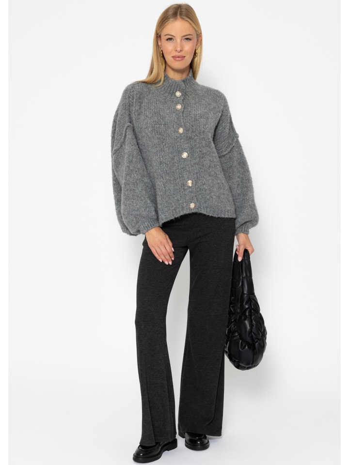 SASSYCLASSY Oversize Cardigan in Grau günstig kaufen