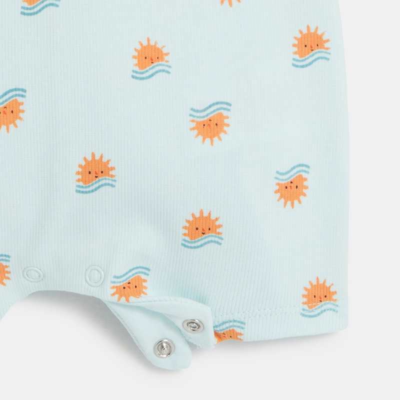 Combishort bébé garçon bleue à motifs soleil Catimini