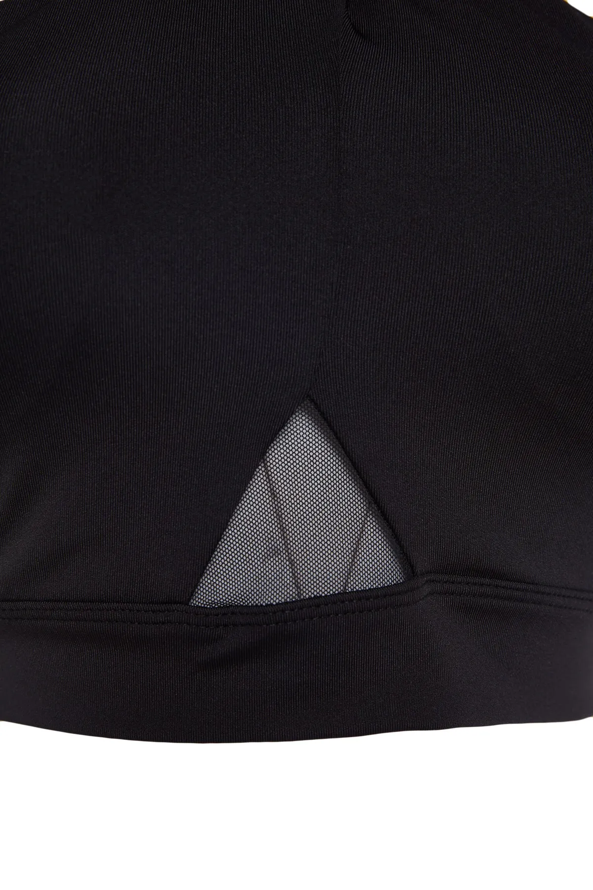 Trendyol Collection  Schwarzer, formgebender, gestrickter Sport-BH mit Tüll und Details THMSS23SS00023