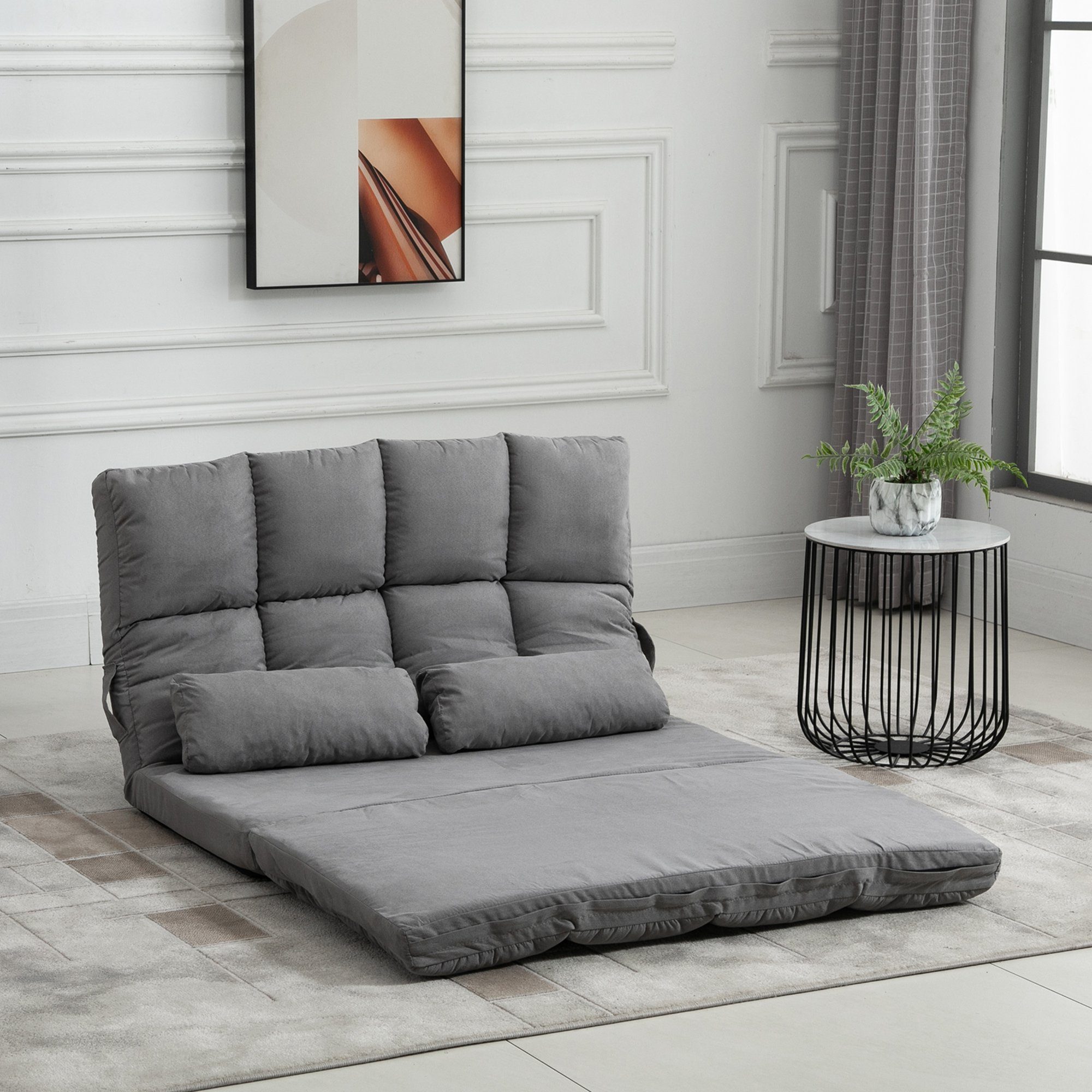 HOMCOM Schlafsofa Bodenstuhl 2 in 1 mit verstellbarer Rückenlehne