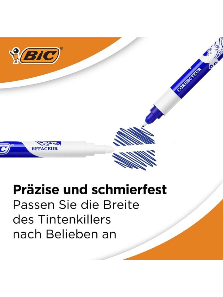 Bic Tintenkiller | Tintenlöscher Schmierfest | 4 Stück, 4er Pack günstig kaufen onesize
